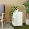 White Contemporary Garden Stool, 17" x 17" x 24"